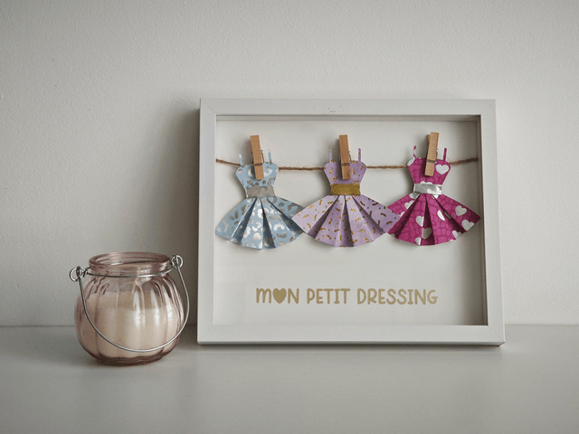 Cadre origami "Mon petit dressing"