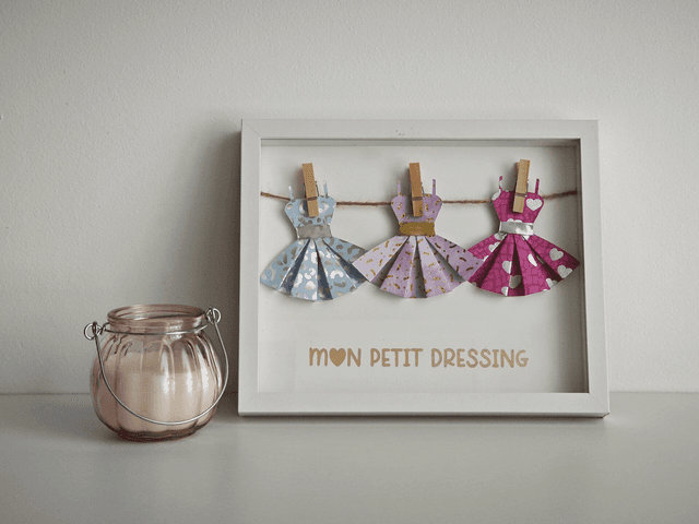 Cadre origami &quot;Mon petit dressing&quot;